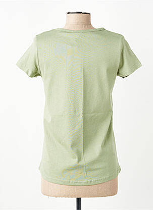 T-shirt sérigraphie manches courtes vert C'EST BEAU LA VIE femme