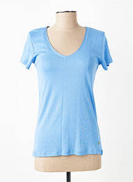 T-shirt col v manches courtes bleu clair C'EST BEAU LA VIE femme