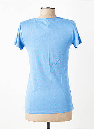 T-shirt col v manches courtes bleu clair C'EST BEAU LA VIE femme