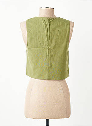 Gilet sans manche col v vert GRACE & MILA femme