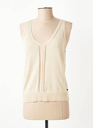 Top coupe cintrée fines bretelles beige FREEMAN T.PORTER femme