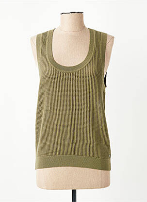 Top coupe cintrée sans manche vert FREEMAN T.PORTER femme