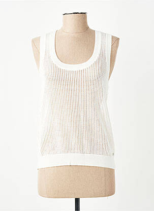 Top coupe cintrée sans manche blanc FREEMAN T.PORTER femme