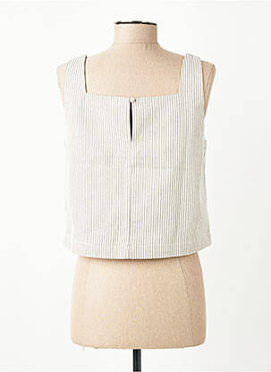 Top col carré fines bretelles beige GRACE & MILA femme