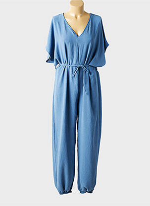 Combi-pantalon manches courtes manches courtes bleu QUATRE VINGT JOURS femme