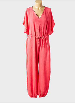 Combi-pantalon manches courtes manches courtes rouge QUATRE VINGT JOURS femme