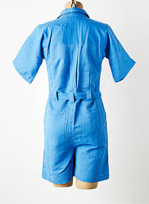 Combishort fermeture boutonnée sur le devant manches courtes bleu C'EST BEAU LA VIE femme