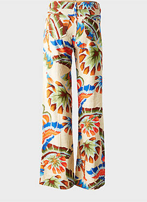 Pantalon droit fermeture zippée sous rabat boutonné beige FREEMAN T.PORTER femme