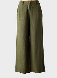 Pantalon droit fermeture zippée sous rabat boutonné vert PAKO LITTO femme