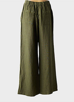 Pantalon droit fermeture zippée sous rabat boutonné vert PAKO LITTO femme