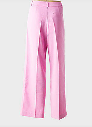 Pantalon droit fermeture zippée sous rabat boutonné rose GRACE & MILA femme