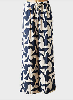Pantalon droit taille élastique bleu GRACE & MILA femme