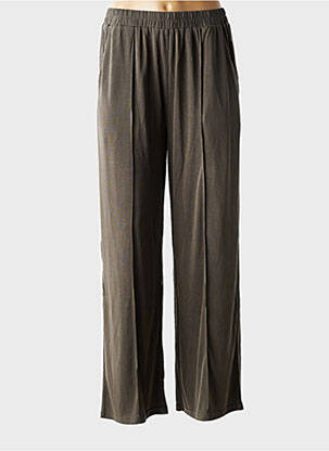 Pantalon droit taille élastique vert GRACE & MILA femme