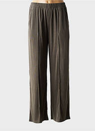 Pantalon droit taille élastique vert GRACE & MILA femme