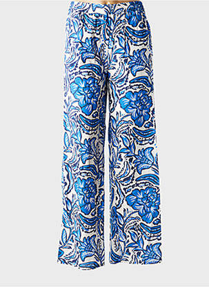 Pantalon droit taille élastique bleu C'EST BEAU LA VIE femme