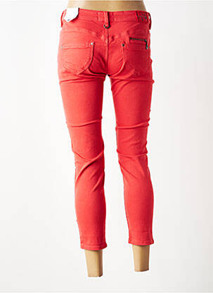 Pantalon 7/8 fermeture zippée sous rabat boutonné rouge FREEMAN T.PORTER femme
