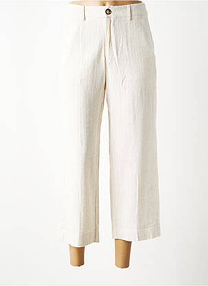 Pantalon 7/8 taille élastique beige GRACE & MILA femme