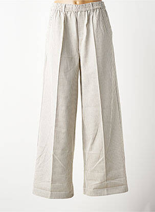 Pantalon flare taille élastique beige GRACE & MILA femme