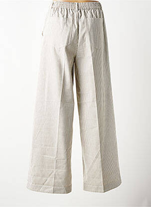 Pantalon flare taille élastique beige GRACE & MILA femme