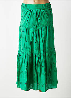 Jupe longue coupe évasée vert C'EST BEAU LA VIE femme