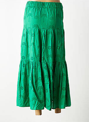 Jupe longue coupe évasée vert C'EST BEAU LA VIE femme