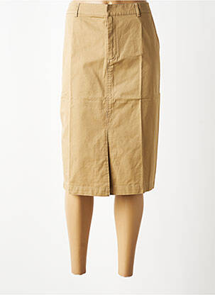 Jupe mi-longue coupe droite beige GRACE & MILA femme