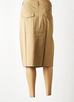 Jupe mi-longue coupe droite beige GRACE & MILA femme