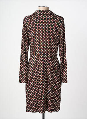 Robe mi-longue imprimé fantaisie manches longues noir SURKANA femme