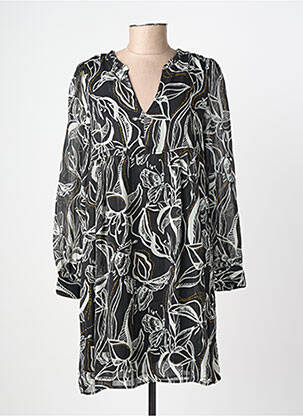 Robe courte coupe fluide manches longues noir LOLA ESPELETA femme