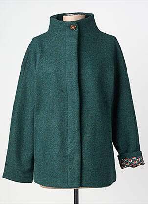 Manteau court coupe droite sans capuche vert SURKANA femme