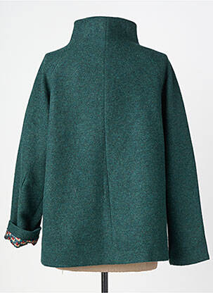 Manteau court coupe droite sans capuche vert SURKANA femme