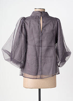 Top col rond manches 3/4 gris SOAKED femme