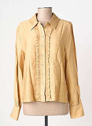 Chemisier coupe droite manches longues beige SURKANA femme
