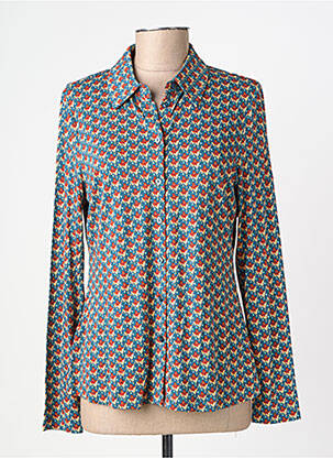 Chemisier coupe cintrée manches longues bleu SURKANA femme