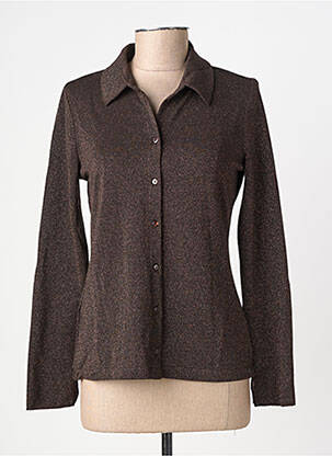 Chemisier coupe cintrée manches longues marron SURKANA femme