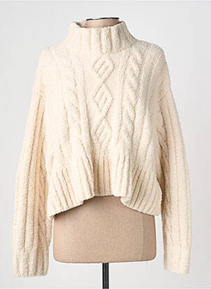 Pull coupe droite manches longues beige SOAKED femme
