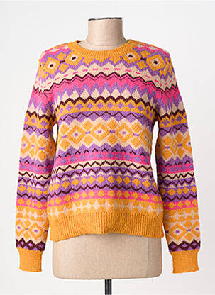 Pull coupe cintrée manches longues orange SURKANA femme