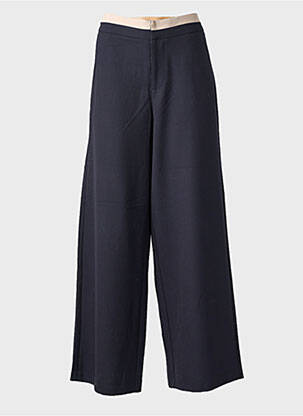 Pantalon large tissage popeline taille normale bleu SURKANA femme