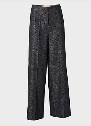 Pantalon large fermeture zippée sous rabat avec crochet taille normale noir SOAKED femme