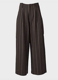Pantalon large fermeture zippée sous rabat avec crochet taille normale marron SURKANA femme