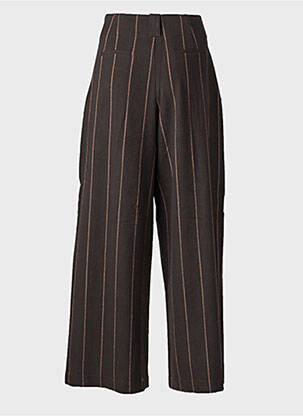 Pantalon large fermeture zippée sous rabat avec crochet taille normale marron SURKANA femme