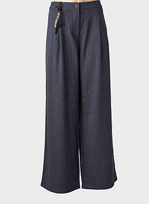 Pantalon large fermeture zippée sous rabat boutonné taille normale bleu ZHRILL femme