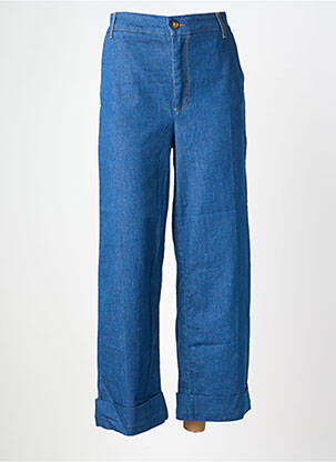 Pantalon large tissage popeline taille normale bleu KING LOUIE femme