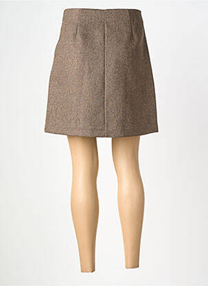 Jupe courte coupe droite marron SOAKED femme