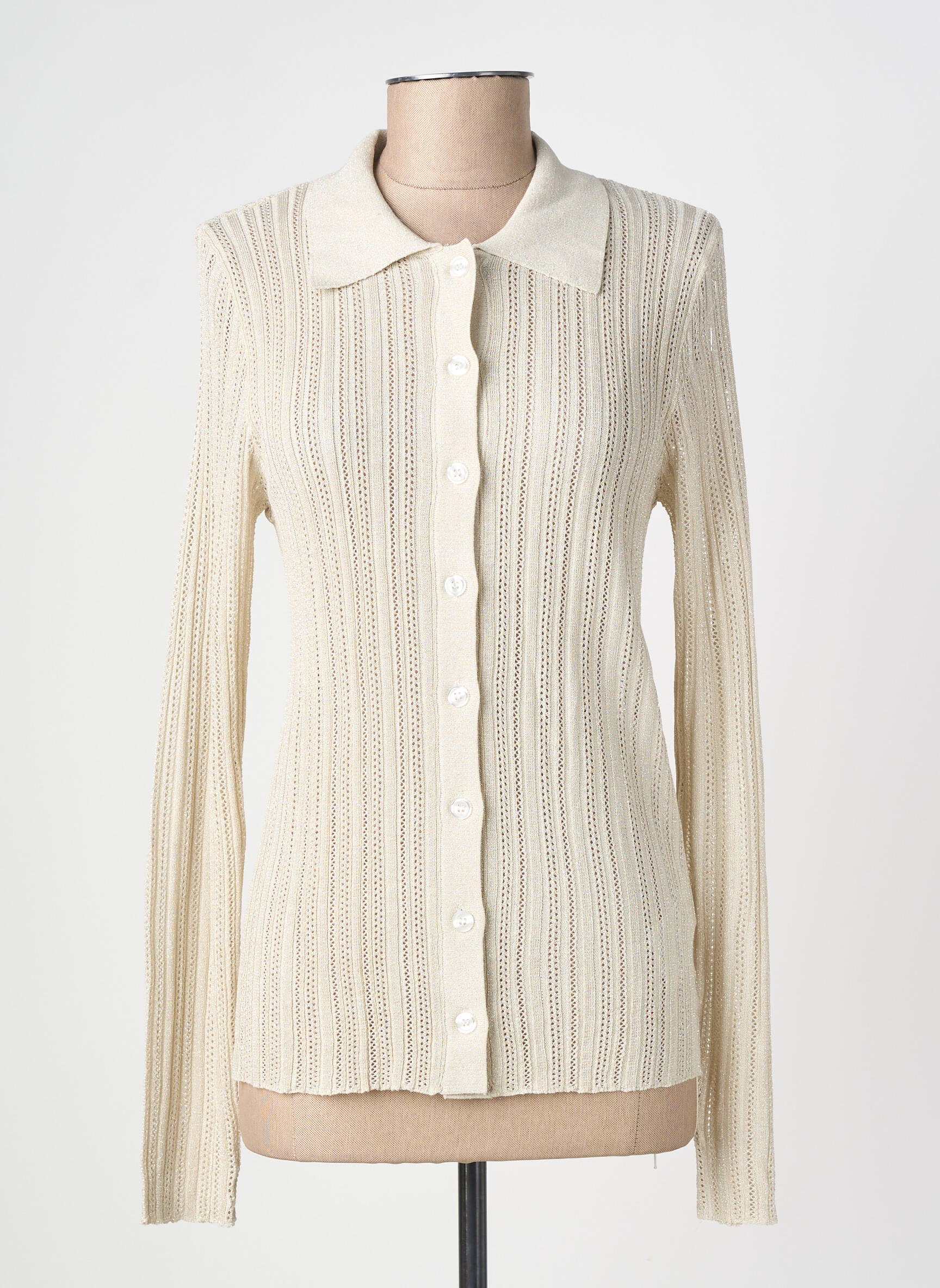 Gilet manches longues coupe cintrée or SOAKED femme