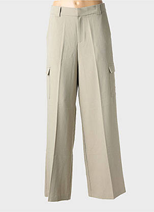 Pantalon large tissage popeline taille normale vert GRACE & MILA femme