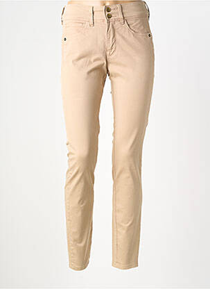 Pantalon slim tissage popeline taille normale beige SALSA femme