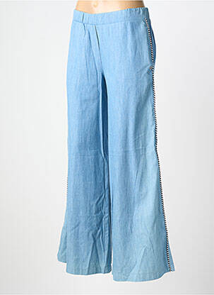Pantalon large tissage popeline taille normale bleu PLEASE femme