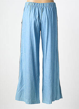 Pantalon large tissage popeline taille normale bleu PLEASE femme