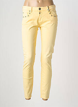 Pantalon 7/8 stretch taille normale jaune TIMEZONE femme